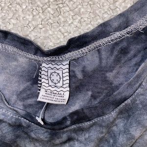 tie dye cutoff tank top with glow in dark alien